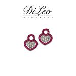 DI LEO Orecchini con diamanti ct compl. 0,14 oro bianco 18 KT e rubino Daydream65/02