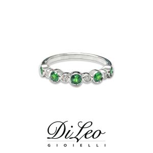 DI LEO Anello Fedina con smeraldi con diamanti ct compl. 0,04 Daydream70/03