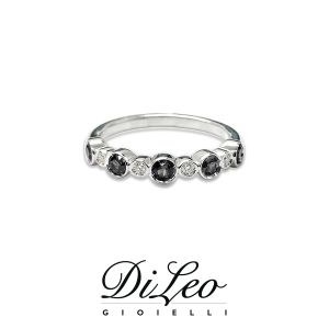 DI LEO Anello Fedina con diamanti black ct compl. 0,30 Daydream70/04