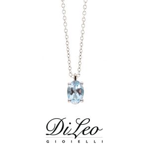 DI LEO Girocollo con Acquamarina oro bianco 18 KT Daydream71/01