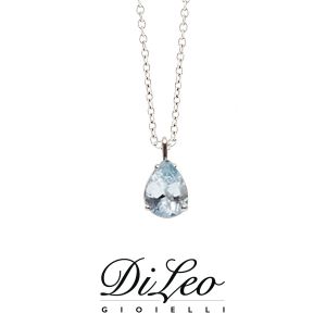 DI LEO Girocollo con Acquamarina goccia oro bianco 18 KT Daydream72/01