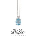 DI LEO Girocollo con Acquamarina e diamanti oro bianco 18 KT Daydream73/01