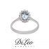 DI LEO Anello con diamanti ct compl. 0,20 e Acquamarina 0,63 oro bianco 18 KT Daydream75/03