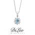 DI LEO Girocollo con diamanti ct compl. 0,15 e Acquamarina 0,33 oro bianco 18 KT Daydream76/02