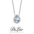 DI LEO Girocollo con Acquamarina ct 0,30 e diamanti ct 0,04 oro bianco 18 KT Daydream77/01