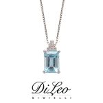 DI LEO Girocollo con Acquamarina ct 1,00 e diamanti ct compl 0,03 oro bianco 18 KT Daydream83/02