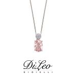 DI LEO Girocollo con Morganite ct 0,40 e diamanti ct compl. 0,03 oro bianco 18 KT Daydream86/01