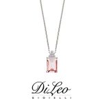 DI LEO Girocollo con Morganite ct 0,50 e diamanti ct compl. 0,03 oro bianco 18 KT Daydream86/03