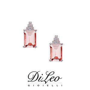 DI LEO Orecchini con diamanti ct compl. 0,05 e Morganite ct compl. 1,50 oro bianco 18 KT Daydream87/04