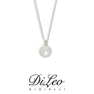 DI LEO Girocollo con perla mm 8-8,5 oro bianco 18 KT Daydream89/04