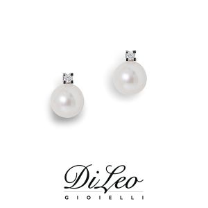 DI LEO Orecchini con perla mm 7-7,5 oro bianco 18 KT Daydream90/01