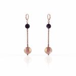 UNOAERRE Orecchini Sfera in bronzo dorato rosa e onice EX04021000-1451