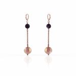 UNOAERRE Orecchini Sfera in bronzo dorato rosa e onice EX04021000-1451