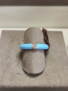 LABRIORO Anello in argento con smalto azzurro e zircone 1032/R