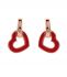 BRONZALLURE Orecchini Pendenti Con Doppio Elemento Smaltato Cuore e Maglia Ovale WSBZ02298.RED