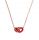 BRONZALLURE Collana Catena Forzatina Con Doppio Pendente Smaltato Cuore e Maglia Ovale WSBZ02279.RED