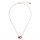 BRONZALLURE Collana Catena Forzatina Con Doppio Pendente Smaltato Cuore e Maglia Ovale WSBZ02279.RED