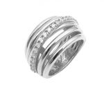 LABRIORO Anello LIFE in argento 925 rodiato con zirconi bianchi 1028/B