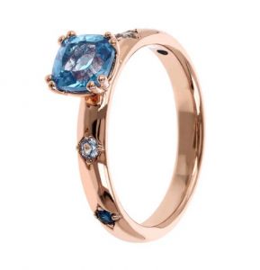 BRONZALLURE Anello Solitario Étoile con Prisma Gem Taglio a Cuscino WSBZ02222.SP-14