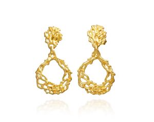 GIOVANNI RASPINI ORECCHINI PENDENTI CORAL GOLD 11928