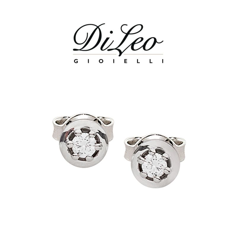 DI LEO Orecchini con diamanti ct compl. 0 14 oro bianco 18 KT Daydream14 02