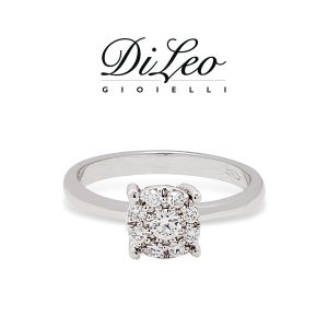 DI LEO Anello con diamanti ct compl. 0,07 oro bianco 18 KT Daydream21/03