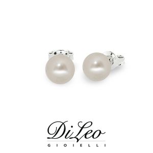 DI LEO Orecchini con perla mm 5,5-6 oro bianco 18 KT Daydream91/02