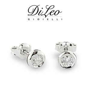 DI LEO Orecchini Punto luce con diamanti ct compl. 0,02 oro bianco 18 KT Daydream01/01