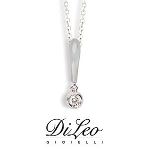 DI LEO Girocollo Punto luce con diamanti ct compl. 0,03 oro bianco 18 KT Daydream04/01