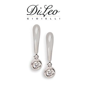 DI LEO Orecchini Punto luce con diamanti ct compl. 0,10 oro bianco 18 KT Daydream06/02