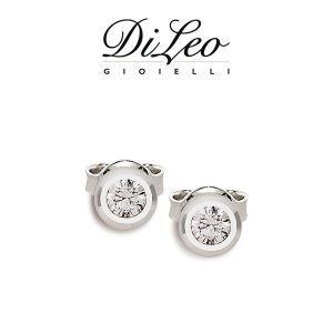 DI LEO Orecchini Punto luce con diamanti ct compl. 0,14 oro bianco 18 KT Daydream07/03