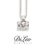 DI LEO Girocollo Punto luce con diamanti ct compl. 0,10 oro bianco 18 KT Daydream11/02