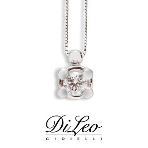 DI LEO Girocollo Punto luce con diamanti ct compl. 0,10 oro bianco 18 KT Daydream11/02