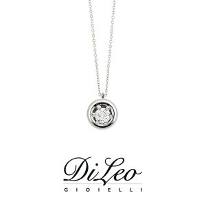 DI LEO Girocollo Punto luce con diamanti ct compl. 0,10 oro bianco 18 KT Daydream13/03