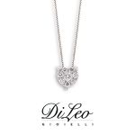 DI LEO Girocollo cuore con diamanti ct compl. 0,10 oro bianco 18 KT Daydream19/01