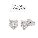 DI LEO Orecchini cuore con diamanti ct compl. 0,20 oro bianco 18 KT Daydream20/01