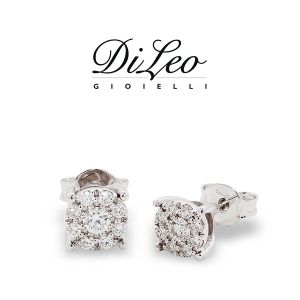 DI LEO Orecchini tondo con diamanti ct compl. 0,14 oro bianco 18 KT Daydream20/03
