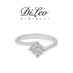 DI LEO Anello con diamanti ct compl. 0,05 oro bianco 18 KT Daydream22/01