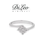 DI LEO Anello con diamanti ct compl. 0,15 oro bianco 18 KT Daydream22/02