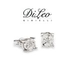 DI LEO Orecchini illusione con diamanti ct compl. 0,02 oro bianco 18 KT Daydream23/01