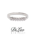 DI LEO Anello Fedina con diamanti ct compl. 0,16 oro bianco 18 KT Daydream28/03