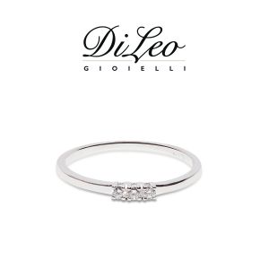 DI LEO Anello Trilogy con diamanti ct compl. 0,07 oro bianco 18 KT Daydream29/01
