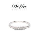 DI LEO Anello Fedina con diamanti ct compl. 0,12 oro bianco 18 KT Daydream29/02