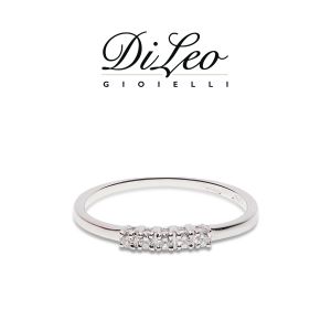 DI LEO Anello Fedina con diamanti ct compl. 0,20 oro bianco 18 KT Daydream30/02