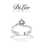 DI LEO Anello Solitario con diamanti ct compl. 0,05 oro bianco 18 KT Daydream32/01