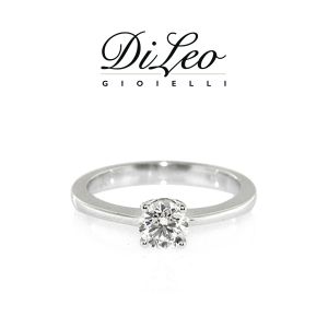 DI LEO Anello Solitario con diamanti ct compl. 0,05 oro bianco 18 KT Daydream34/01