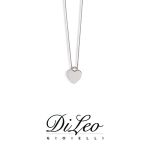 DI LEO Girocollo Cuore maglia con diamanti ct compl. 0,01 oro bianco 18 KT Daydream35/04