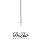 DI LEO Girocollo Croce con diamanti ct compl. 0,01 oro bianco 18 KT Daydream37/01