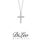 DI LEO Girocollo Croce con diamanti ct compl. 0,05 oro bianco 18 KT Daydream38/01