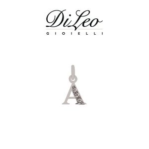 DI LEO Girocollo lettera A con diamanti ct compl. 0,02 oro bianco 18 KT Daydream39/01